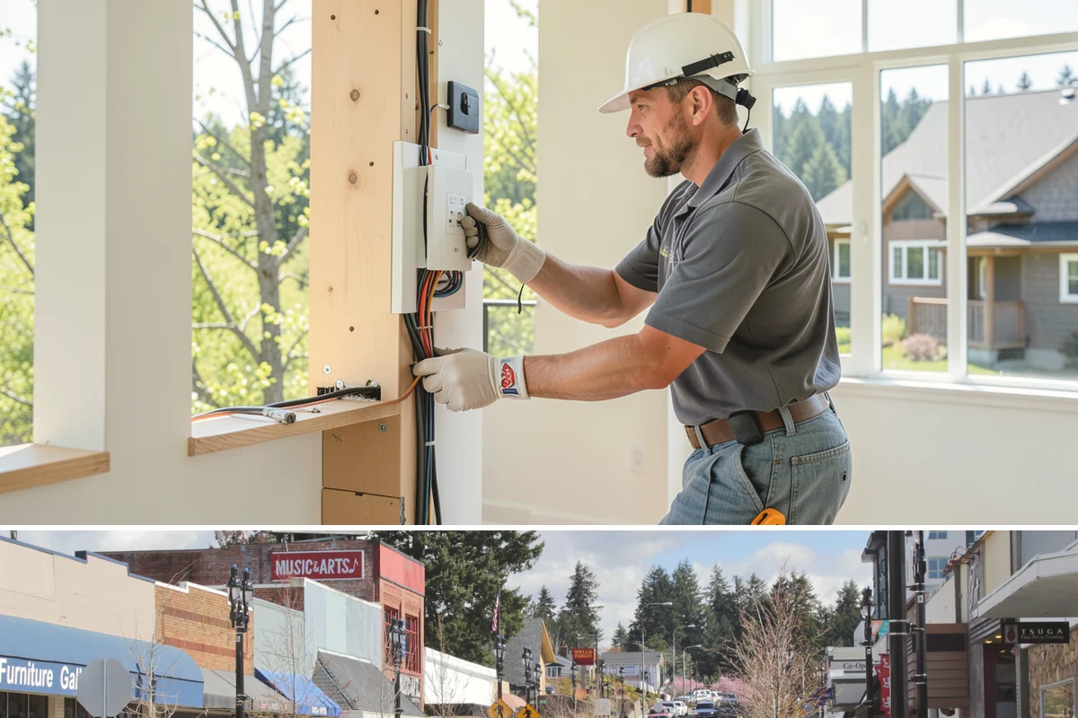 Wood Window Installation in Bothell, King County, WA - Wood windows are best installed and finished during drier weather to protect exposed material, and we carefully cover openings...