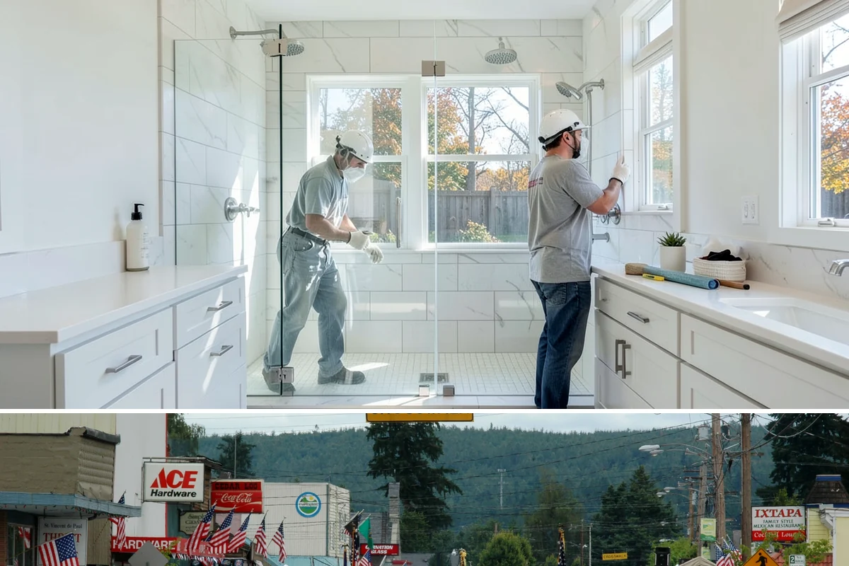 Wood Window Installation in Carnation, King County, WA - Wood windows are best installed and finished during drier weather to protect exposed material, and we carefully cover openings...