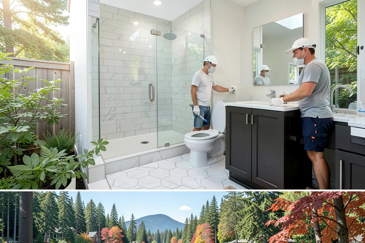 Wood Window Installation in Covington, King County, WA - Wood windows are best installed and finished during drier weather to protect exposed material, and we carefully cover openings...