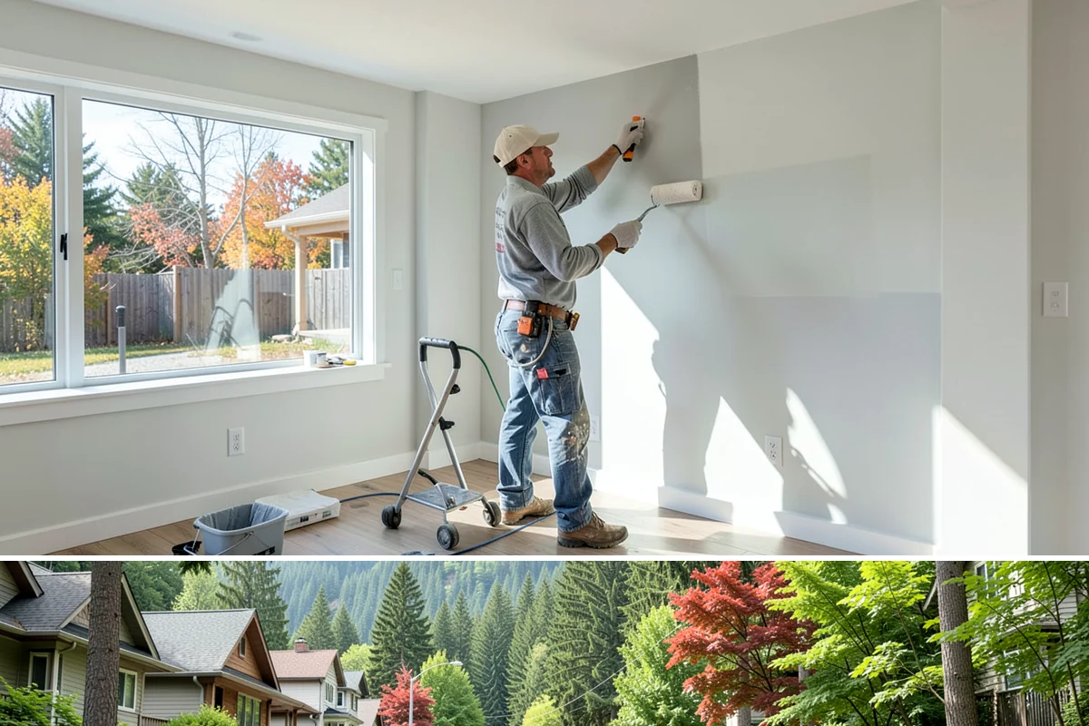 Wood Window Installation in Darrington, Snohomish County, WA - Wood windows are best installed and finished during drier weather to protect exposed material, and we carefully cover openings...