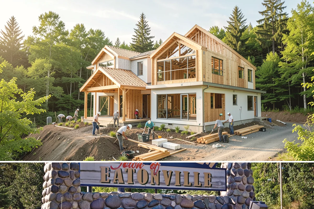 Wood Window Installation in Eatonville, Pierce County, WA - Wood windows are best installed and finished during drier weather to protect exposed material, and we carefully cover openings...