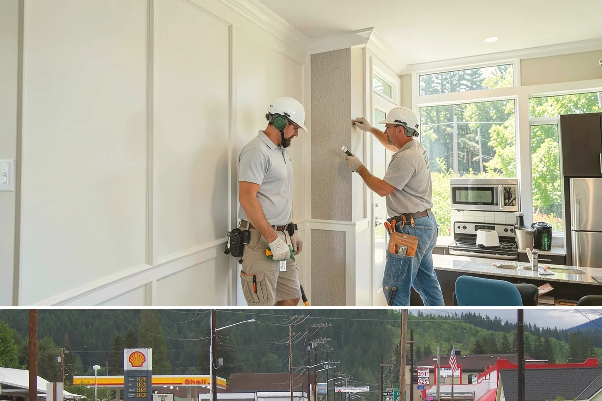 Wood Window Installation in Granite Falls, Snohomish County, WA - Wood windows are best installed and finished during drier weather to protect exposed material, and we carefully cover openings...