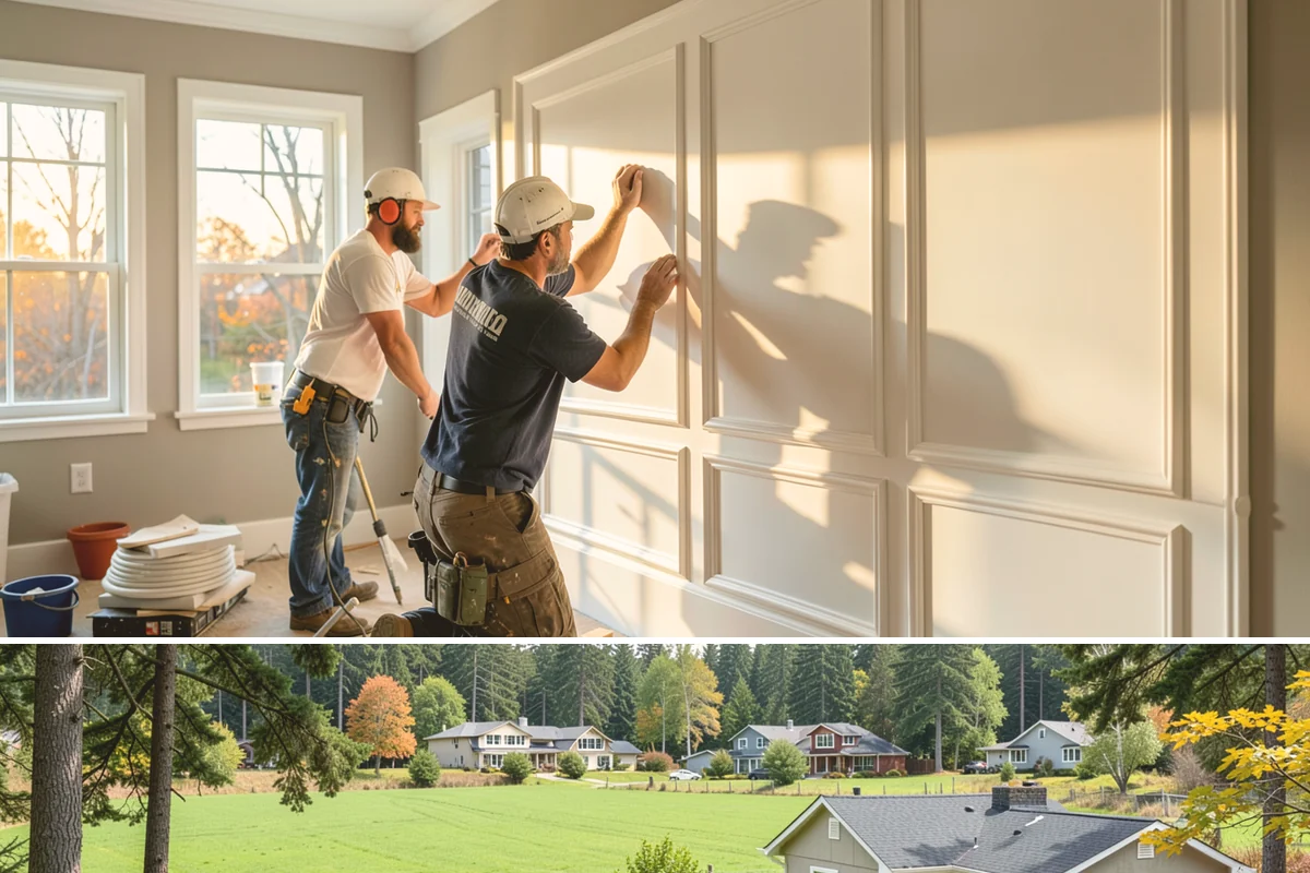 Wood Window Installation in Lyman, Skagit County, WA - Wood windows are best installed and finished during drier weather to protect exposed material, and we carefully cover openings...