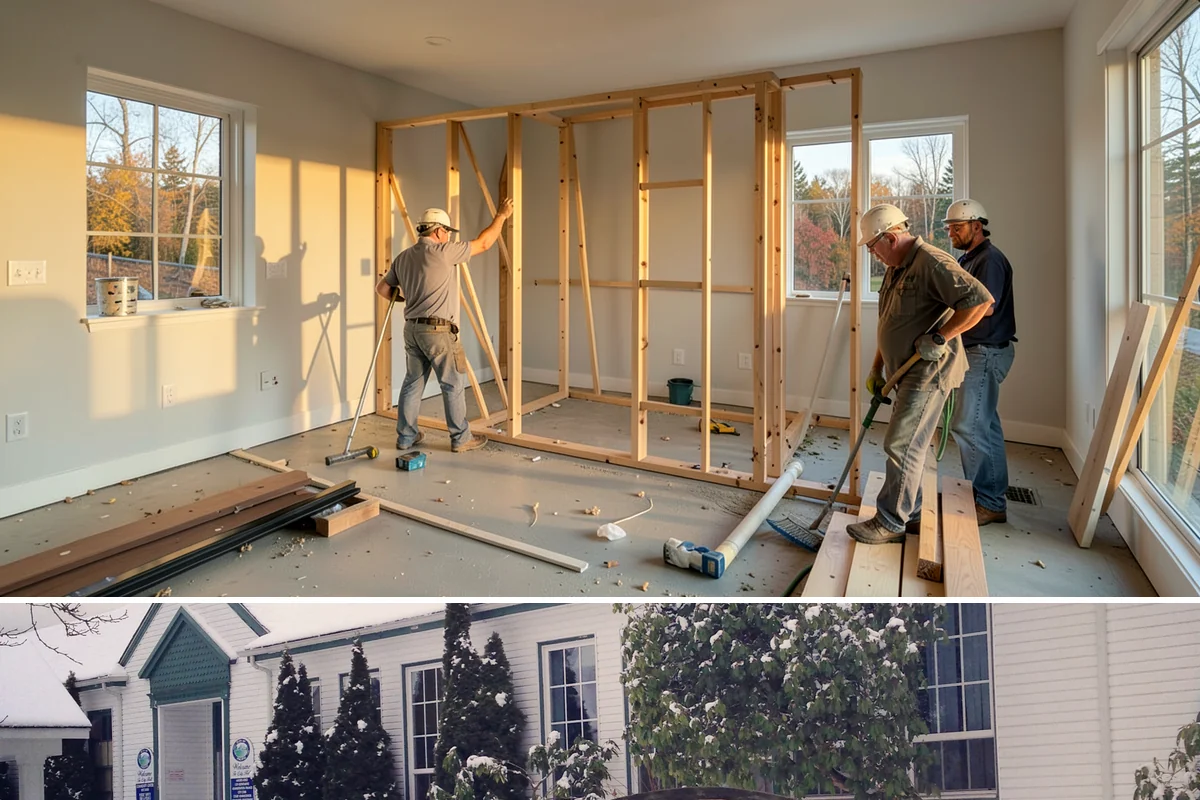 Wood Window Installation in Pacific, King County, WA - Wood windows are best installed and finished during drier weather to protect exposed material, and we carefully cover openings...