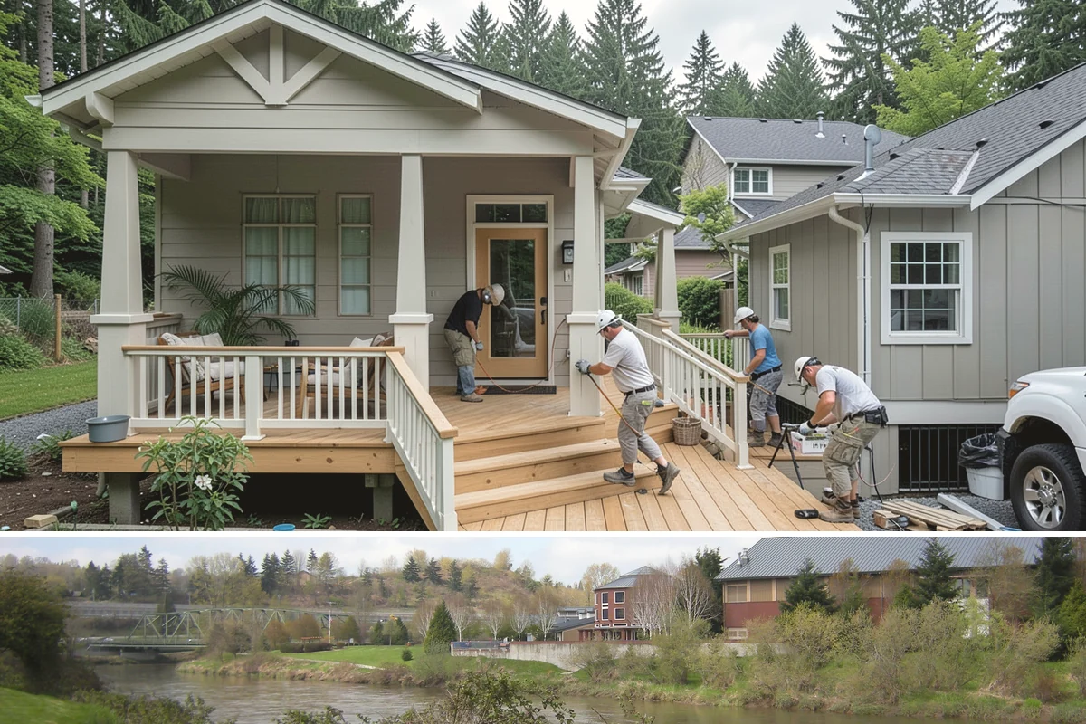 Wood Window Installation in Tukwila, King County, WA - Wood windows are best installed and finished during drier weather to protect exposed material, and we carefully cover openings...