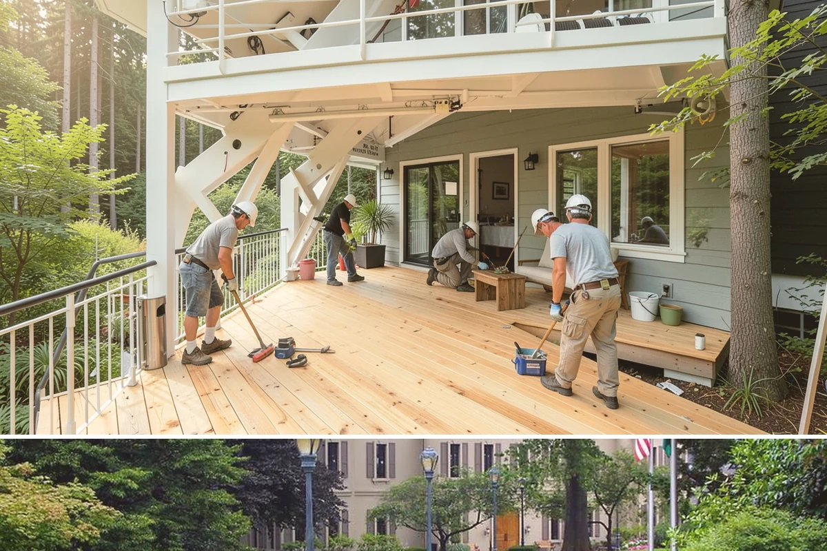 Wood Window Installation in Woodinville, King County, WA - Wood windows are best installed and finished during drier weather to protect exposed material, and we carefully cover openings...