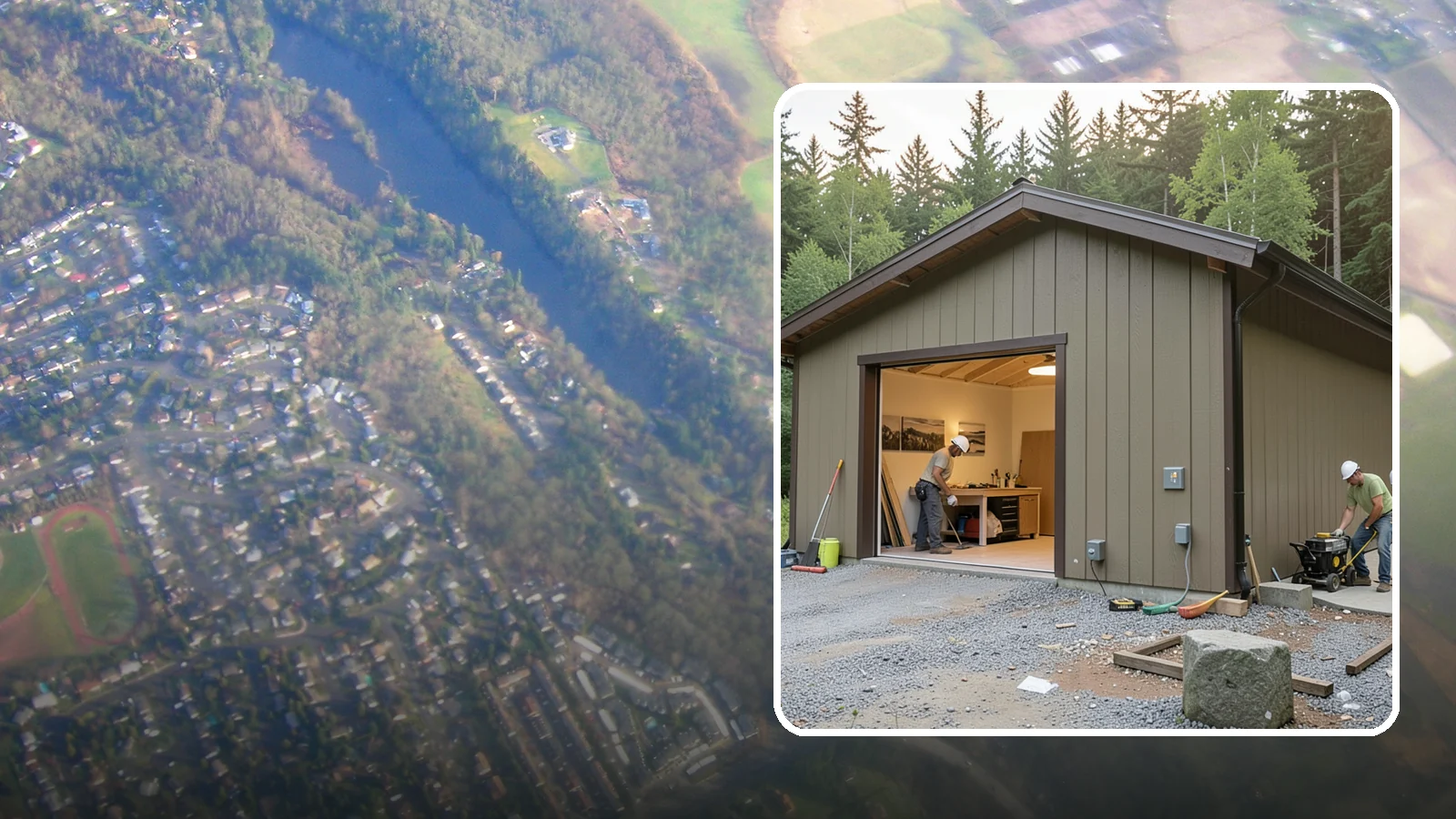 Workshop Construction in Algona, King County, WA - A dedicated workshop building equipped with power, lighting, and durable finishes.