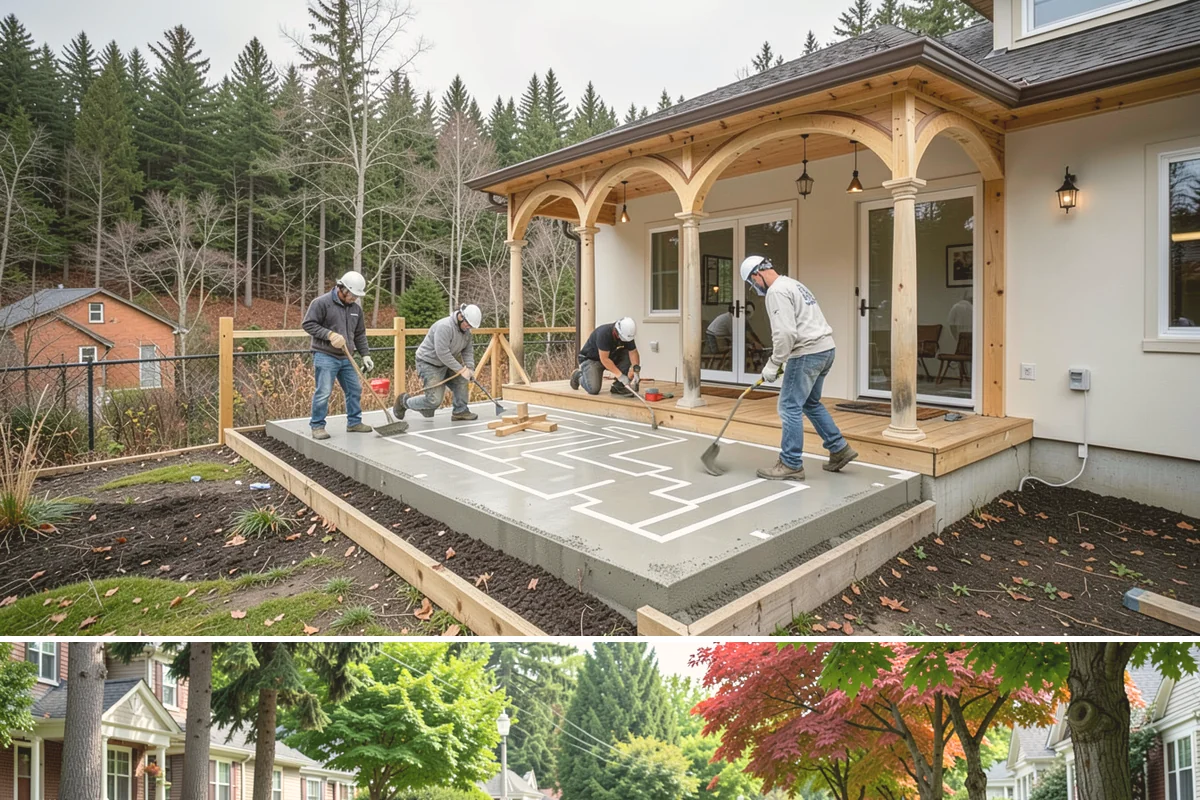 Workshop Construction in Beaux Arts Village, King County, WA - We frame and dry-in during the summer so interior wiring and finishing can continue through the wet season.