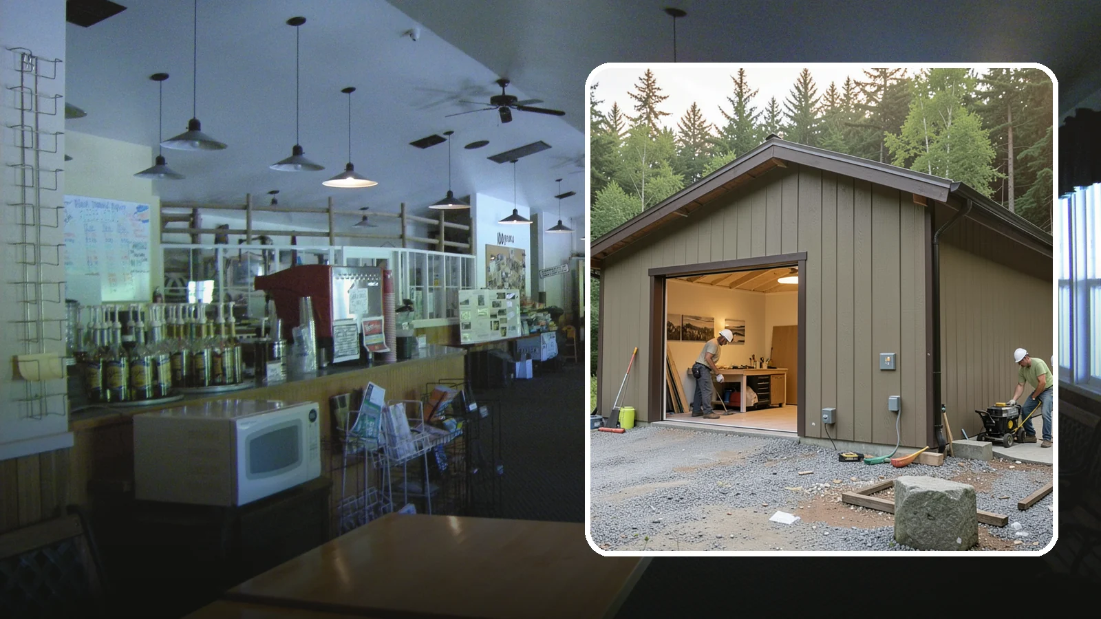 Workshop Construction in Black Diamond, King County, WA - A dedicated workshop building equipped with power, lighting, and durable finishes.