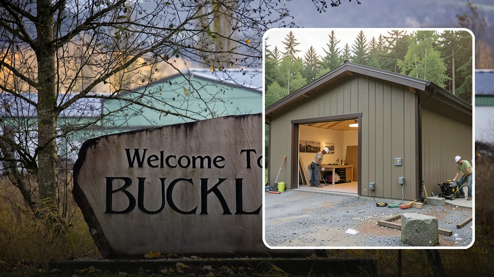 Workshop Construction in Buckley, Pierce County, WA - A dedicated workshop building equipped with power, lighting, and durable finishes.