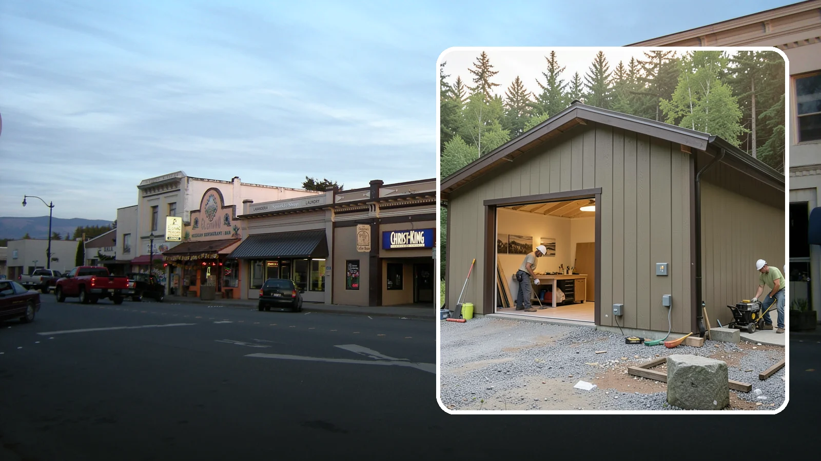 Workshop Construction in Burlington, Skagit County, WA - A dedicated workshop building equipped with power, lighting, and durable finishes.