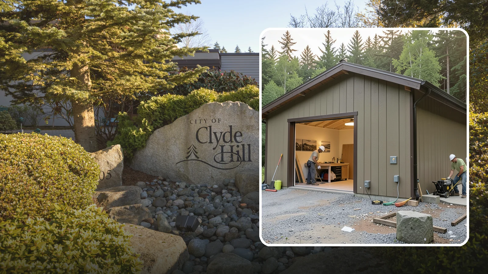 Workshop Construction in Clyde Hill, King County, WA - A dedicated workshop building equipped with power, lighting, and durable finishes.