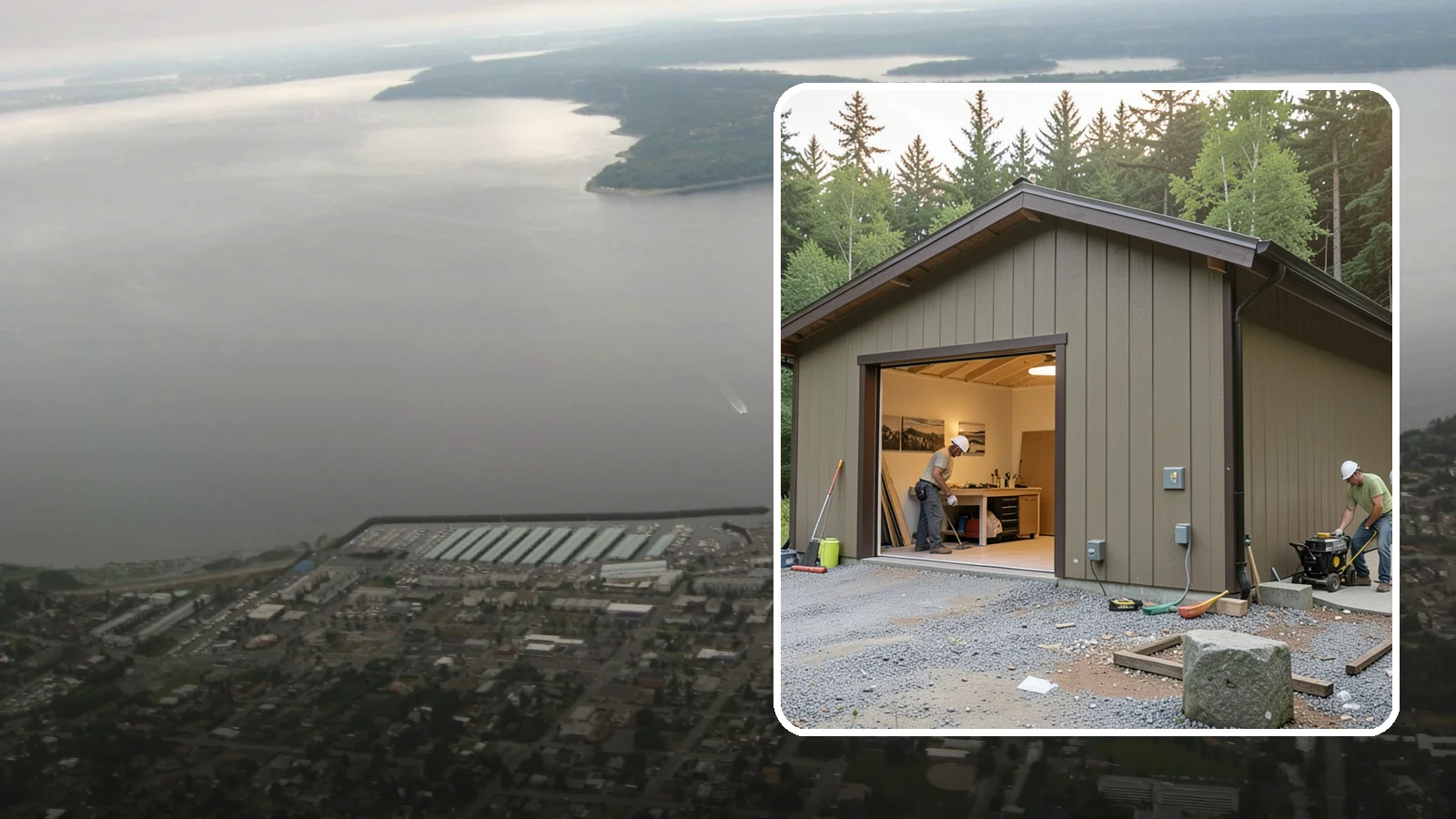 Workshop Construction in Des Moines, King County, WA - A dedicated workshop building equipped with power, lighting, and durable finishes.