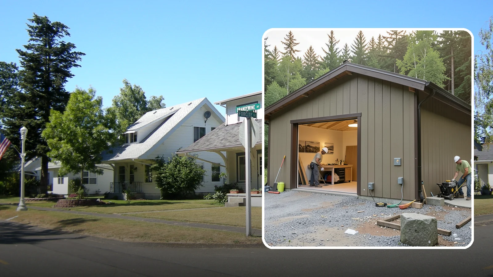 Workshop Construction in DuPont, Pierce County, WA - A dedicated workshop building equipped with power, lighting, and durable finishes.