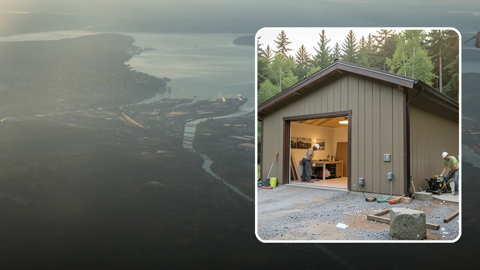 Workshop Construction in Fife, Pierce County, WA - A dedicated workshop building equipped with power, lighting, and durable finishes.