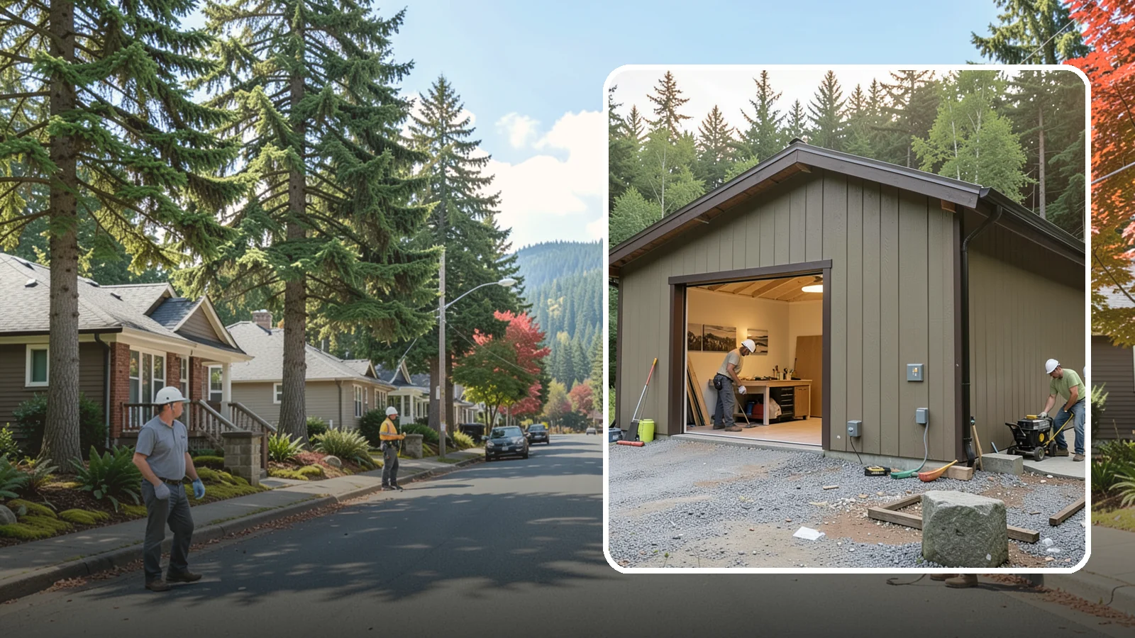Workshop Construction in Hunts Point, King County, WA - A dedicated workshop building equipped with power, lighting, and durable finishes.