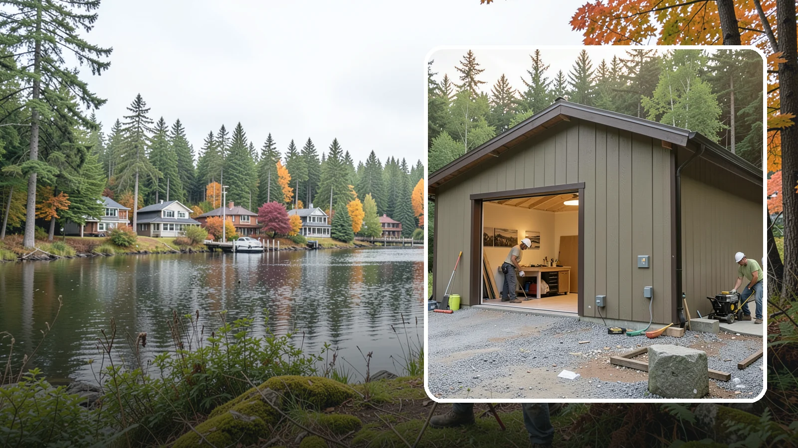 Workshop Construction in La Conner, Skagit County, WA - A dedicated workshop building equipped with power, lighting, and durable finishes.