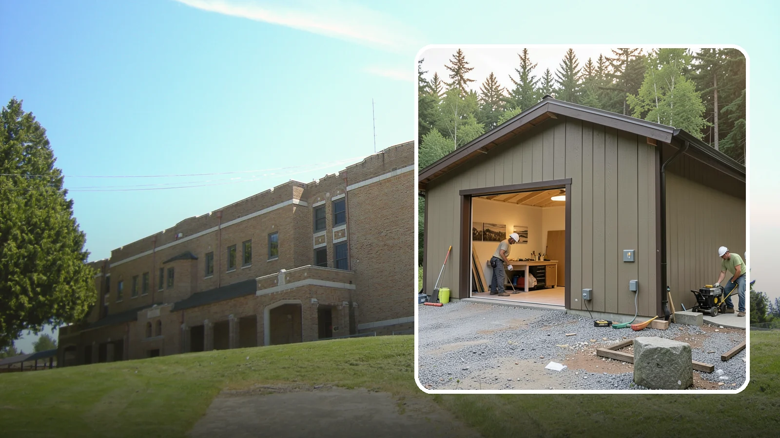 Workshop Construction in Maple Valley, King County, WA - A dedicated workshop building equipped with power, lighting, and durable finishes.