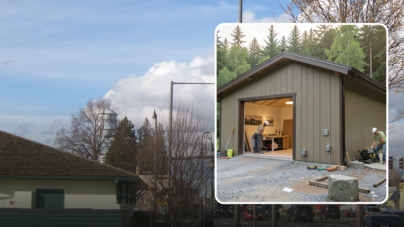 Workshop Construction in Marysville, Snohomish County, WA - A dedicated workshop building equipped with power, lighting, and durable finishes.