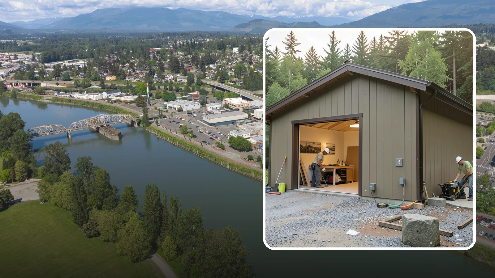 Workshop Construction in Mount Vernon, Skagit County, WA - A dedicated workshop building equipped with power, lighting, and durable finishes.