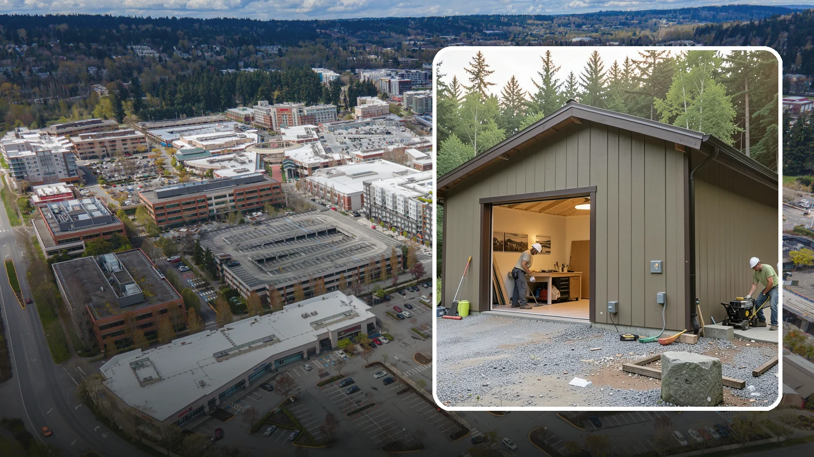 Workshop Construction in Redmond, King County, WA - A dedicated workshop building equipped with power, lighting, and durable finishes.