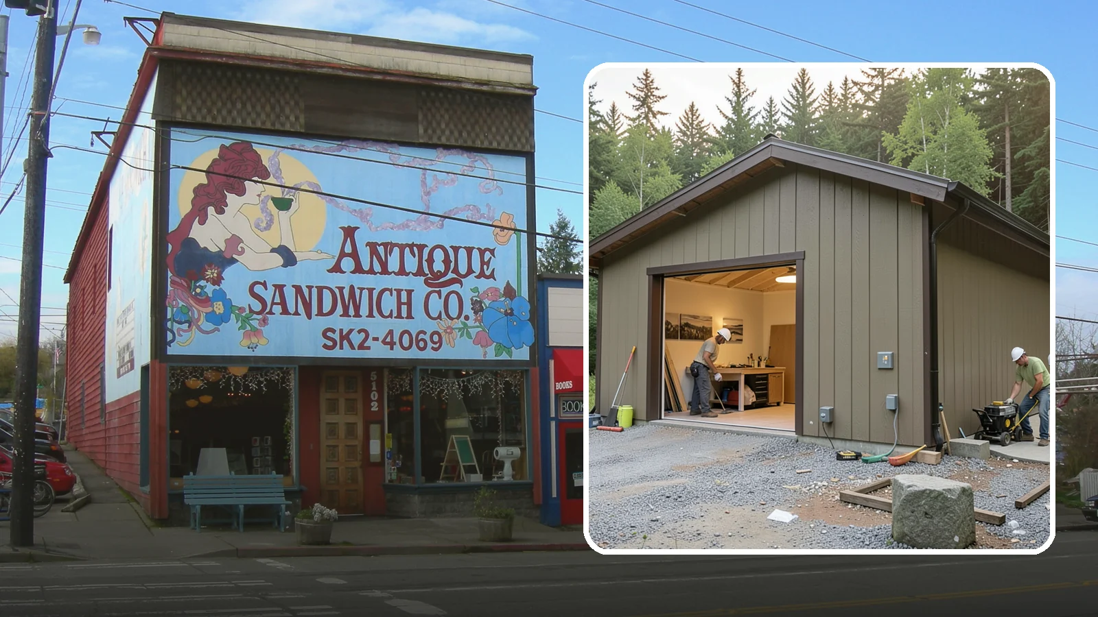 Workshop Construction in Ruston, Pierce County, WA - A dedicated workshop building equipped with power, lighting, and durable finishes.
