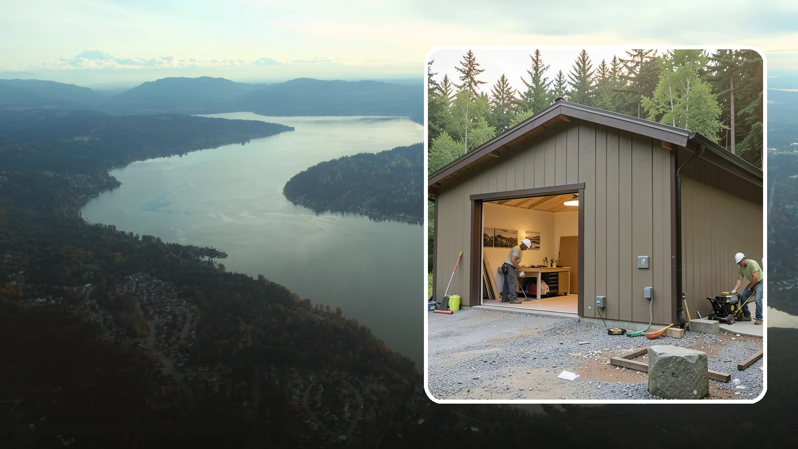 Workshop Construction in Sammamish, King County, WA - A dedicated workshop building equipped with power, lighting, and durable finishes.