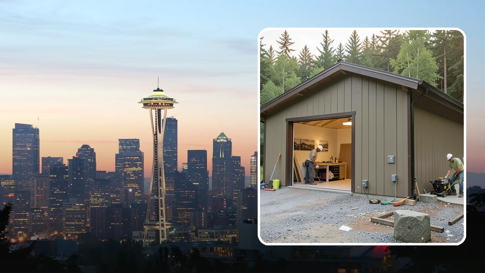 Workshop Construction in Seattle, King County, WA - A dedicated workshop building equipped with power, lighting, and durable finishes.