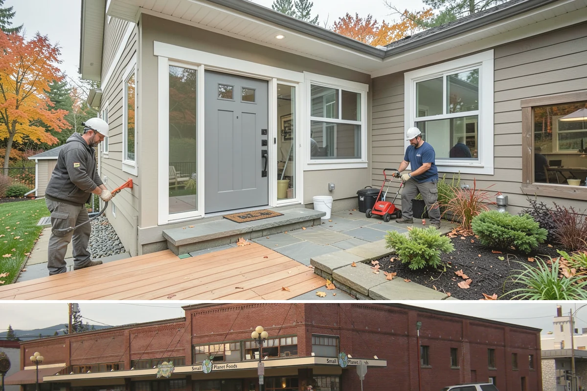Workshop Construction in Sedro-Woolley, Skagit County, WA - We frame and dry-in during the summer so interior wiring and finishing can continue through the wet season.