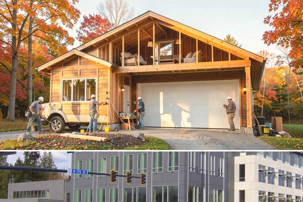 Workshop Construction in Shoreline, King County, WA - We frame and dry-in during the summer so interior wiring and finishing can continue through the wet season.