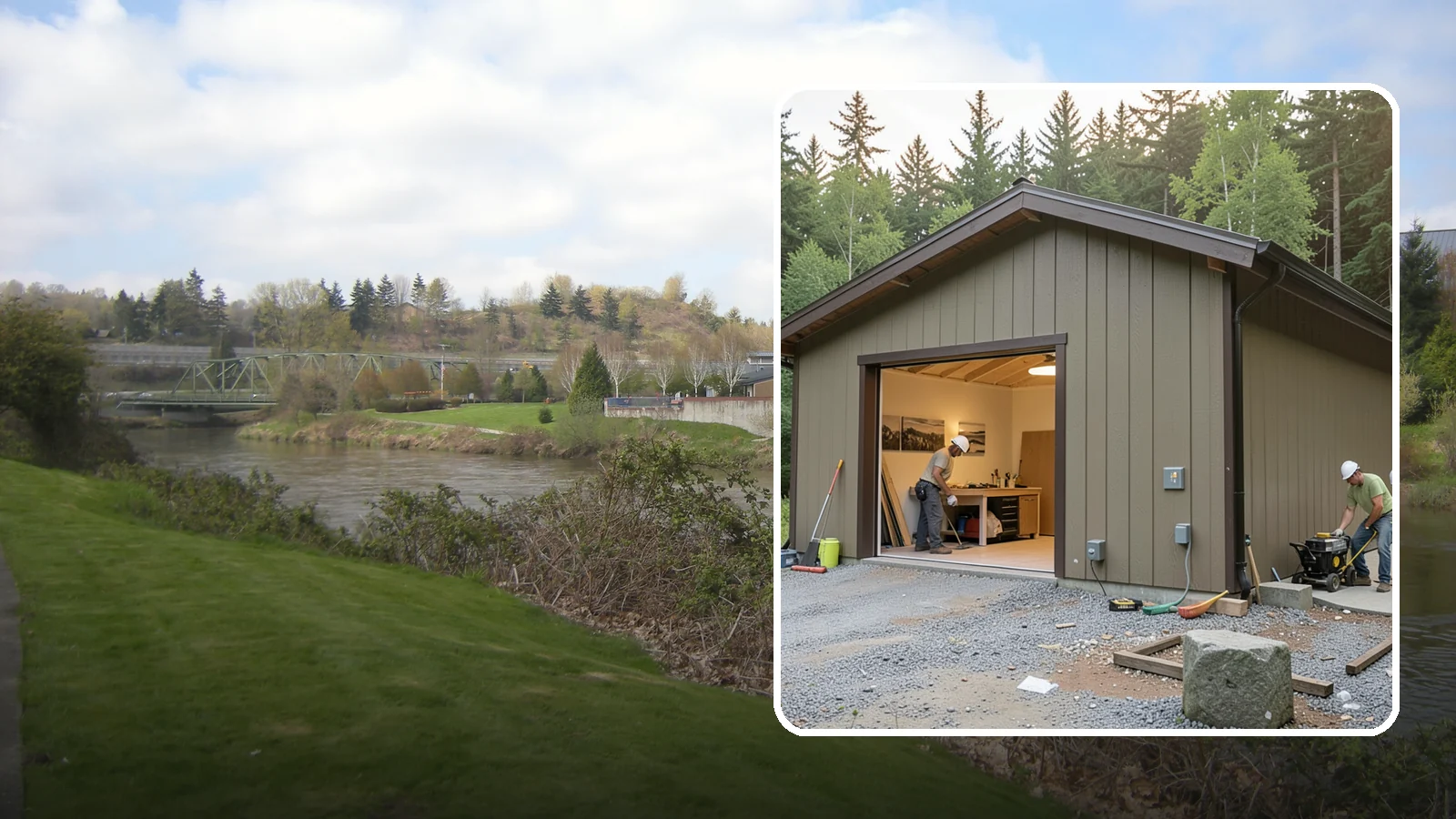 Workshop Construction in Tukwila, King County, WA - A dedicated workshop building equipped with power, lighting, and durable finishes.
