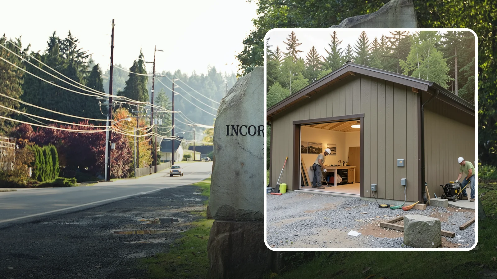 Workshop Construction in Wilkeson, Pierce County, WA - A dedicated workshop building equipped with power, lighting, and durable finishes.