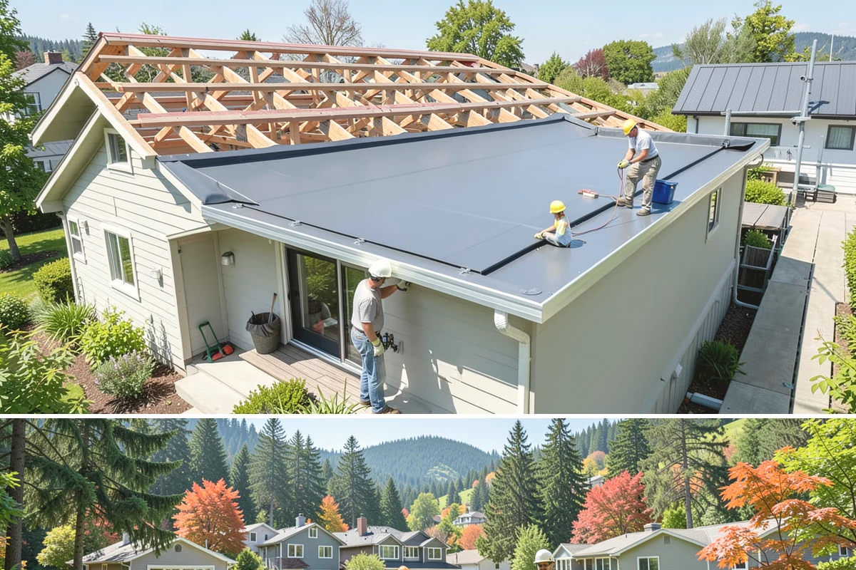 Wraparound Addition in Fircrest, Pierce County, WA - Given the extensive roof and wall work, we sequence framing and dry-in through the dry summer season.