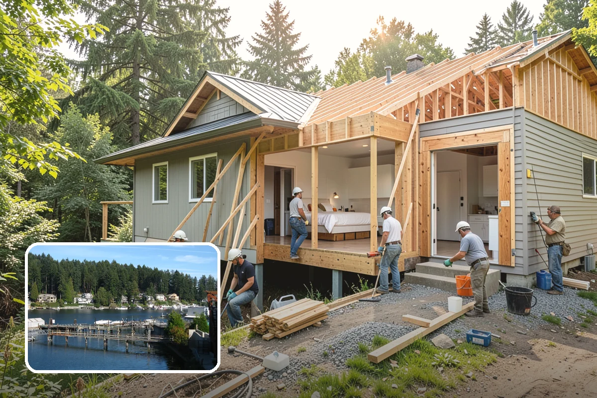 Wraparound Addition in Gig Harbor, Pierce County, WA - Adds substantial square footage across multiple sides