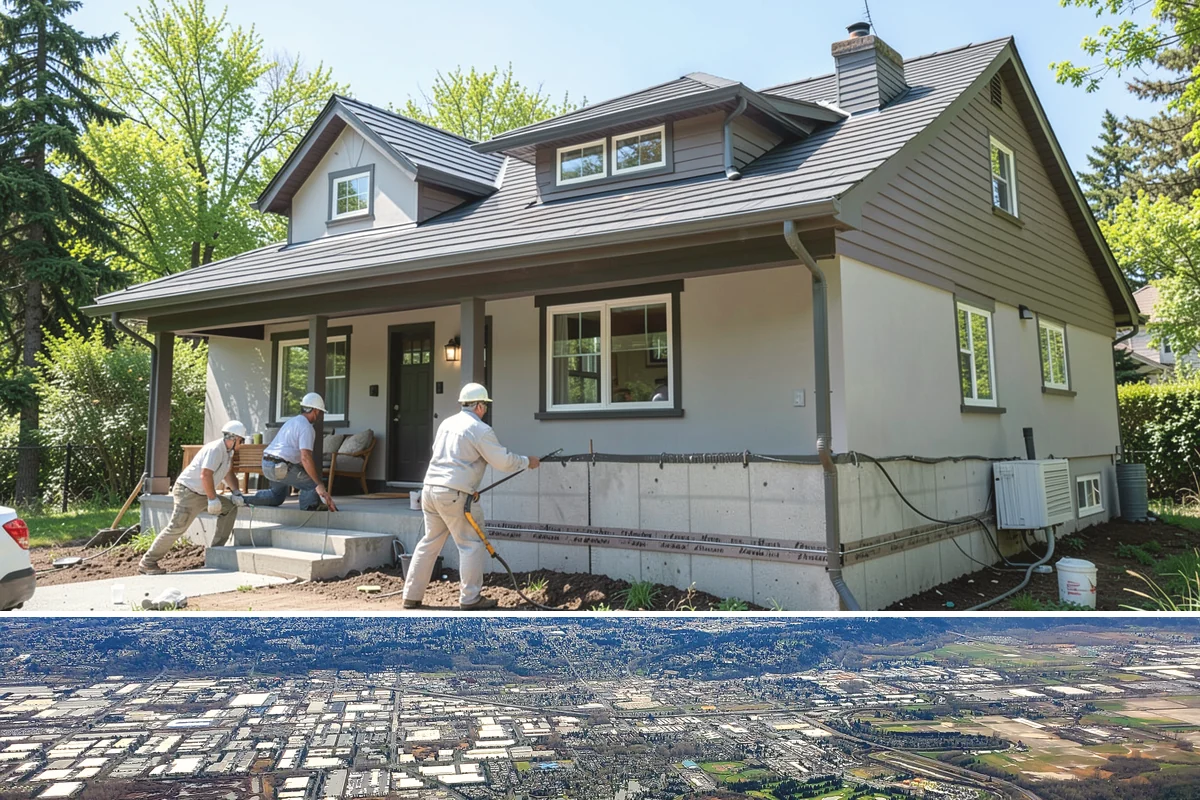 Wraparound Addition in Kent, King County, WA - Given the extensive roof and wall work, we sequence framing and dry-in through the dry summer season.