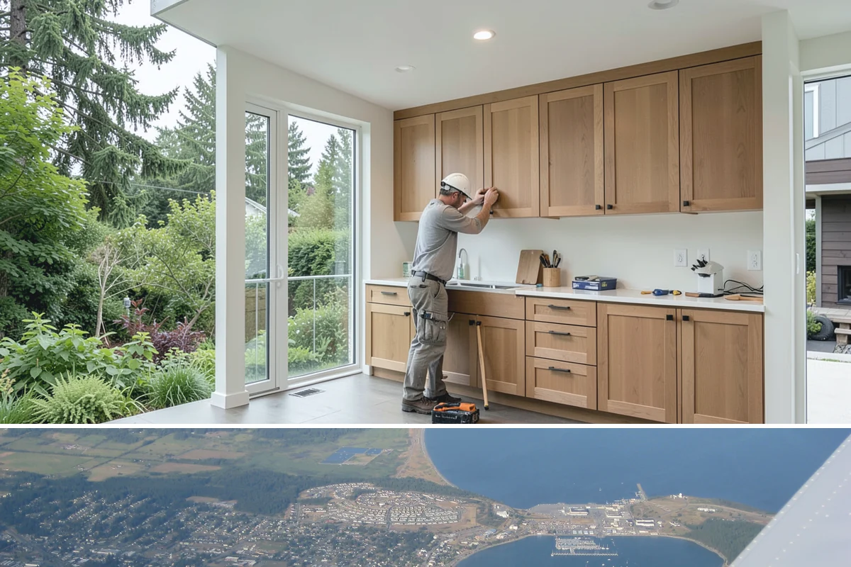 Wraparound Addition in Oak Harbor, Island County, WA - Given the extensive roof and wall work, we sequence framing and dry-in through the dry summer season.