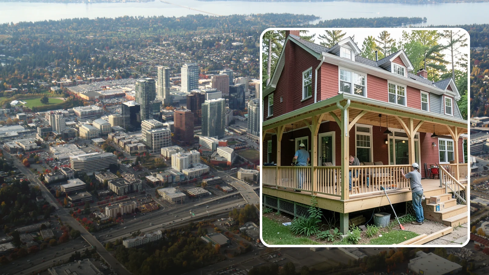 Wraparound Porch Construction in Bellevue, King County, WA - Wraparound porch construction that wraps your home in classic, usable covered space.