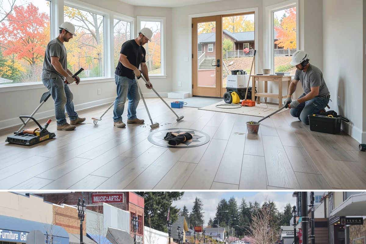 Wraparound Porch Construction in Bothell, King County, WA - The extended dry season from summer into early fall is best for the large-scale roof work a wraparound requires.