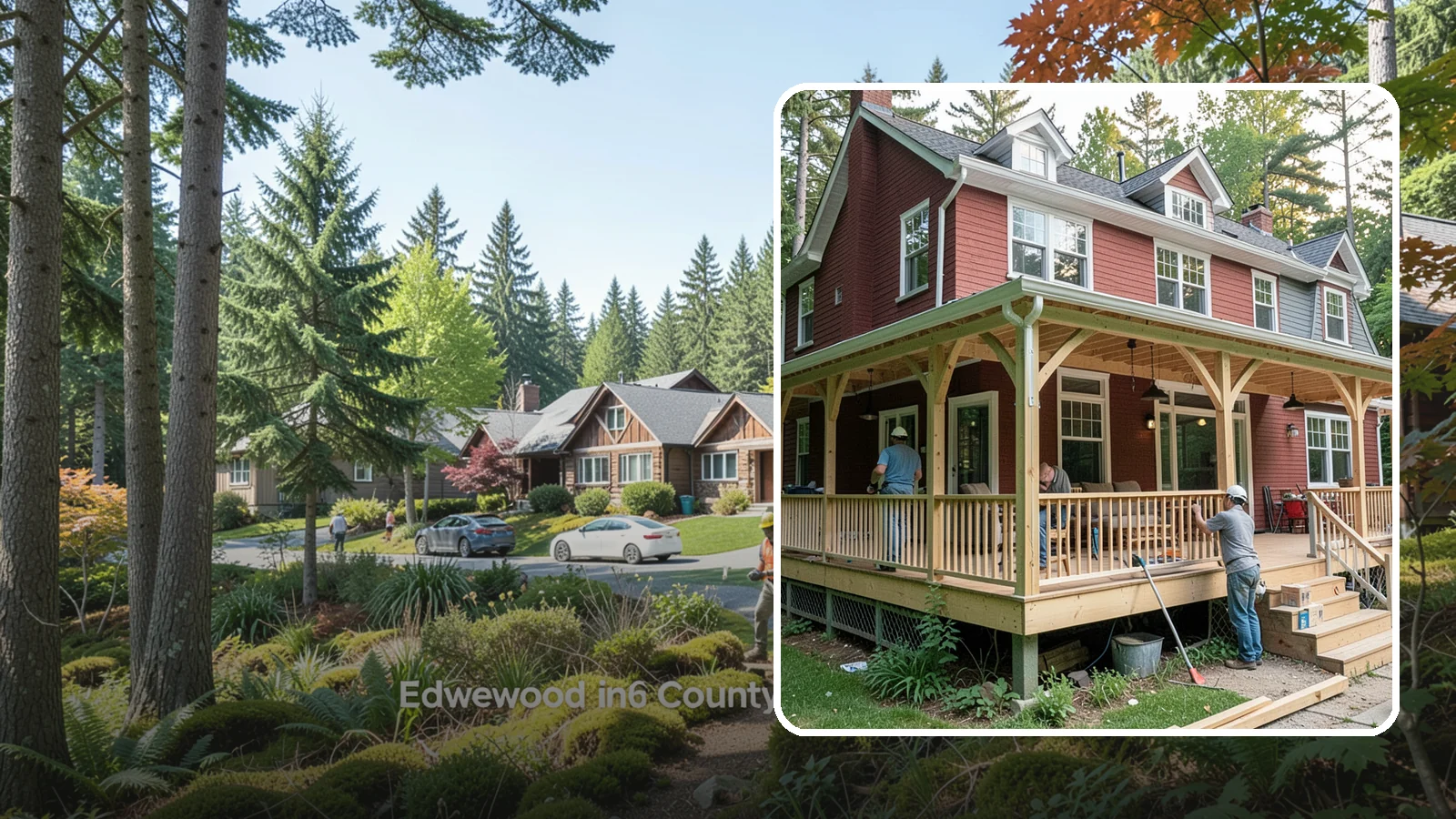 Wraparound Porch Construction in Edgewood, Pierce County, WA - Wraparound porch construction that wraps your home in classic, usable covered space.