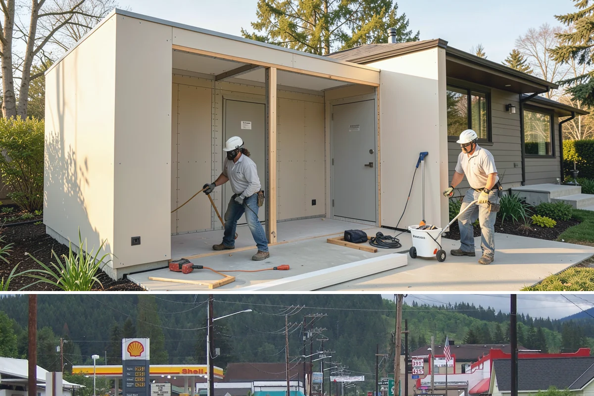 Wraparound Porch Construction in Granite Falls, Snohomish County, WA - The extended dry season from summer into early fall is best for the large-scale roof work a wraparound requires.