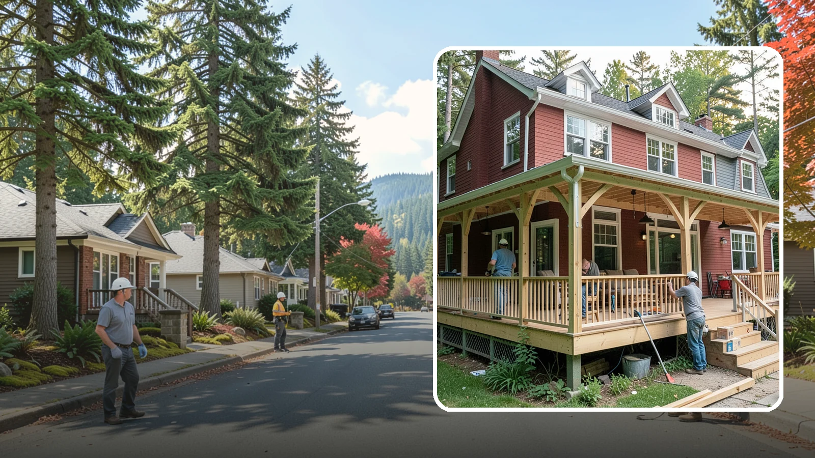 Wraparound Porch Construction in Hunts Point, King County, WA - Wraparound porch construction that wraps your home in classic, usable covered space.