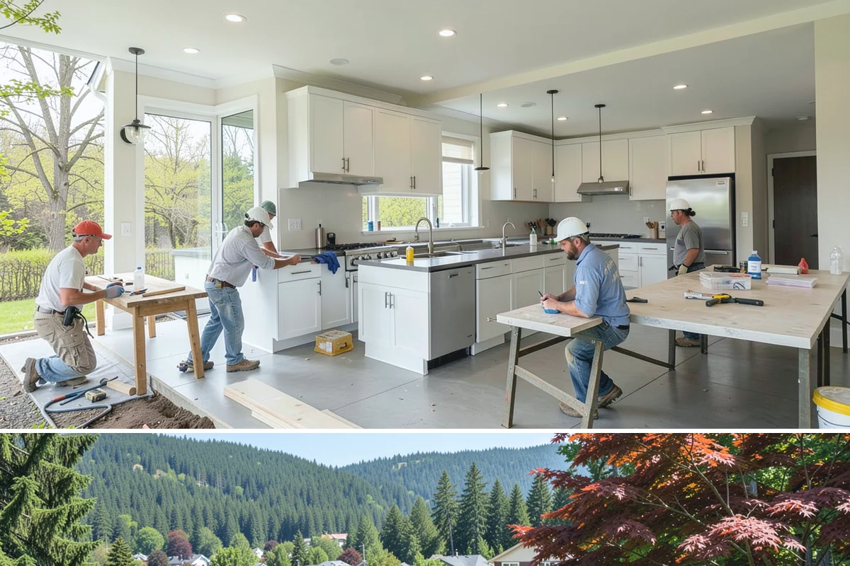 Wraparound Porch Construction in Index, Snohomish County, WA - The extended dry season from summer into early fall is best for the large-scale roof work a wraparound requires.