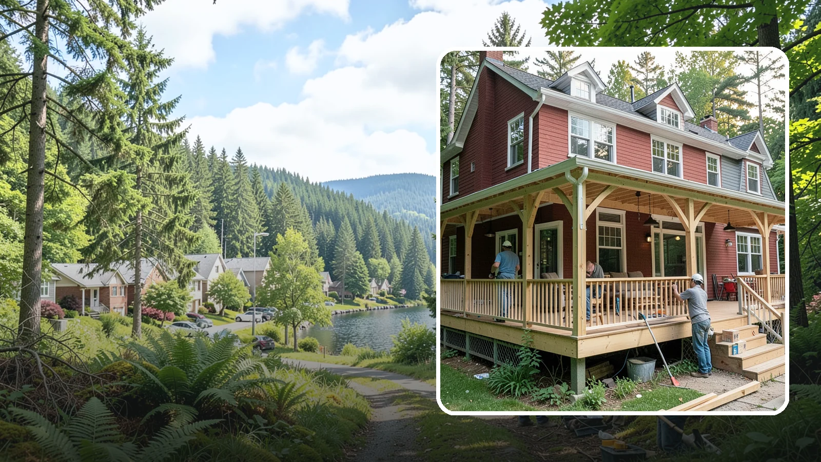 Wraparound Porch Construction in Lake Forest Park, King County, WA - Wraparound porch construction that wraps your home in classic, usable covered space.