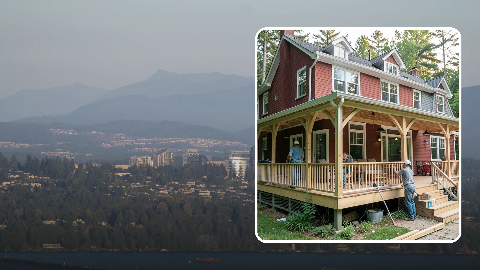 Wraparound Porch Construction in Medina, King County, WA - Wraparound porch construction that wraps your home in classic, usable covered space.