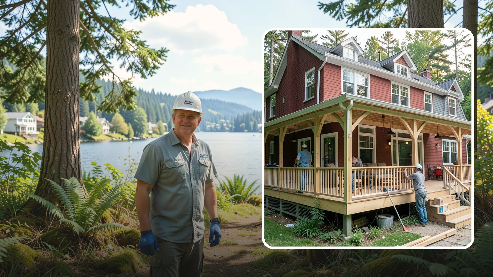 Wraparound Porch Construction in Milton, King County, WA - Wraparound porch construction that wraps your home in classic, usable covered space.