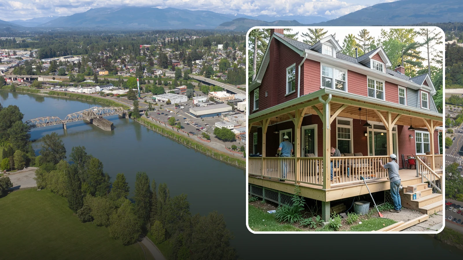 Wraparound Porch Construction in Mount Vernon, Skagit County, WA - Wraparound porch construction that wraps your home in classic, usable covered space.