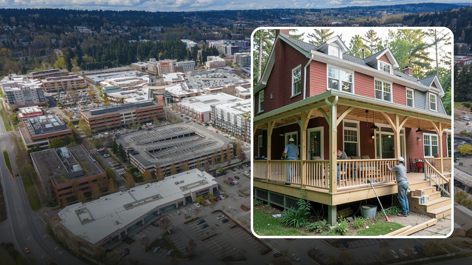 Wraparound Porch Construction in Redmond, King County, WA - Wraparound porch construction that wraps your home in classic, usable covered space.