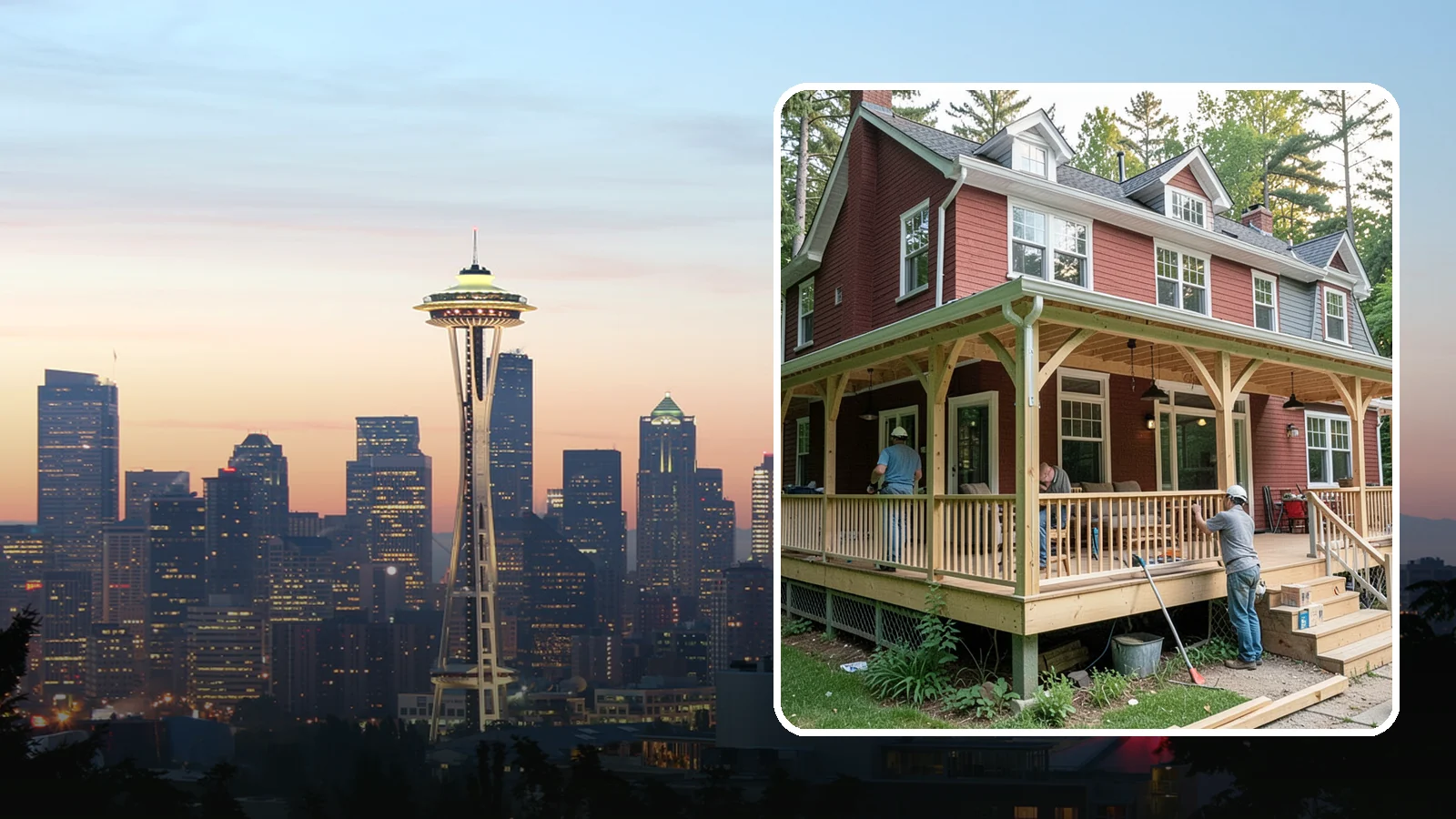 Wraparound Porch Construction in Seattle, King County, WA - Wraparound porch construction that wraps your home in classic, usable covered space.