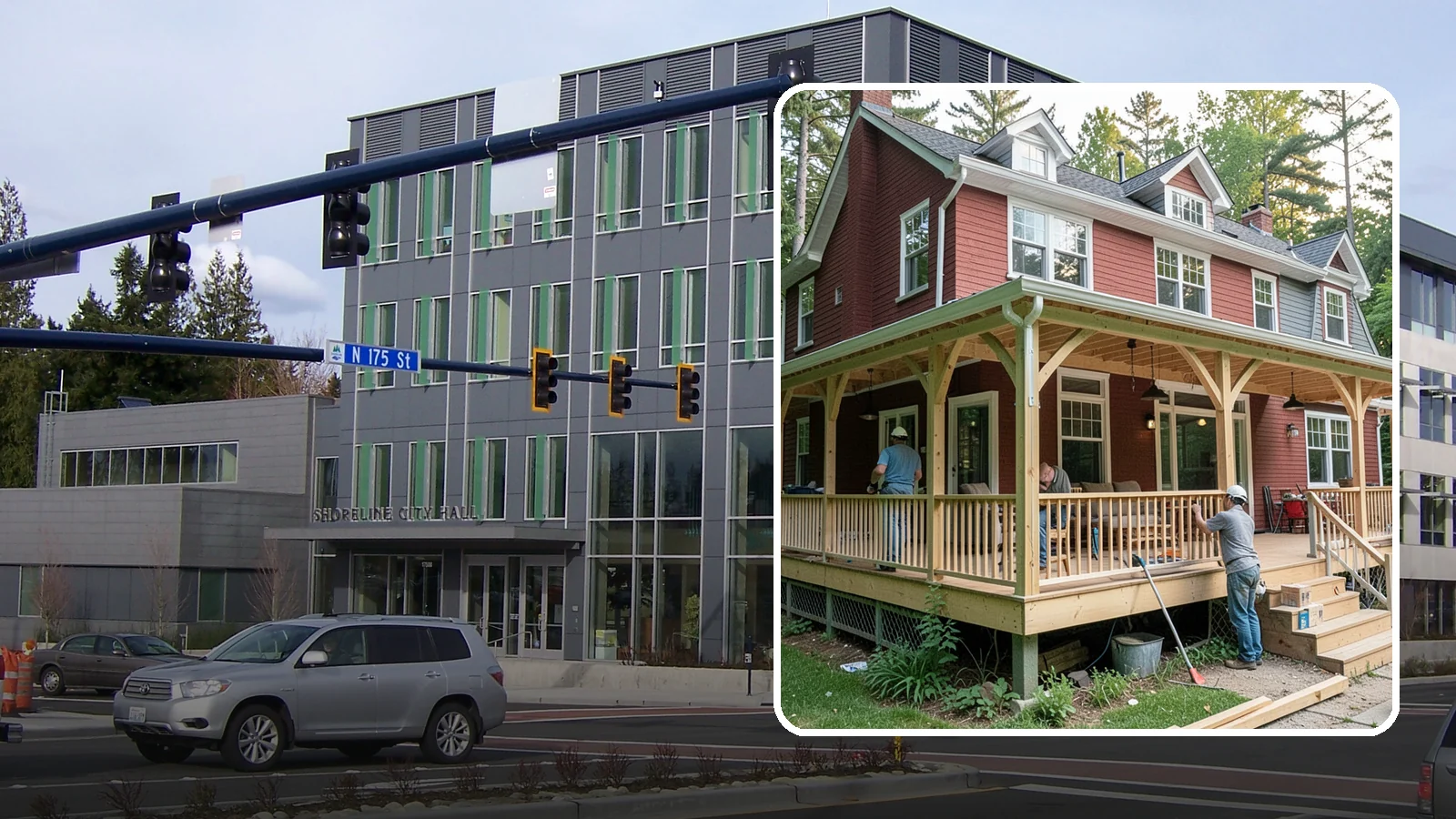 Wraparound Porch Construction in Shoreline, King County, WA - Wraparound porch construction that wraps your home in classic, usable covered space.
