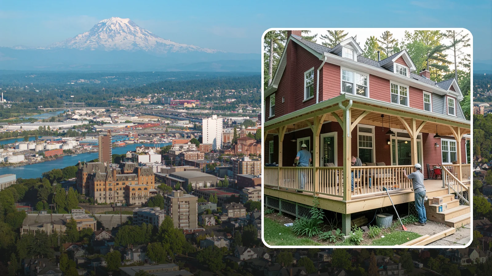 Wraparound Porch Construction in Tacoma, Pierce County, WA - Wraparound porch construction that wraps your home in classic, usable covered space.